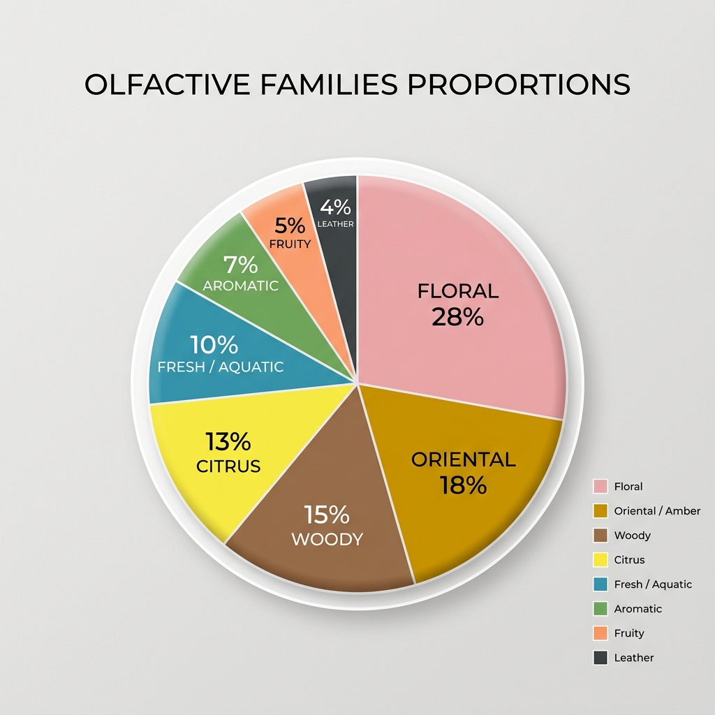 Diagrama analítico sobre las familias olfativas