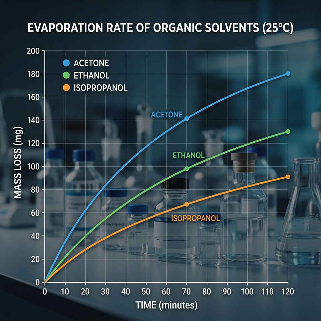 Curva de evaporación superpuesta a los envases